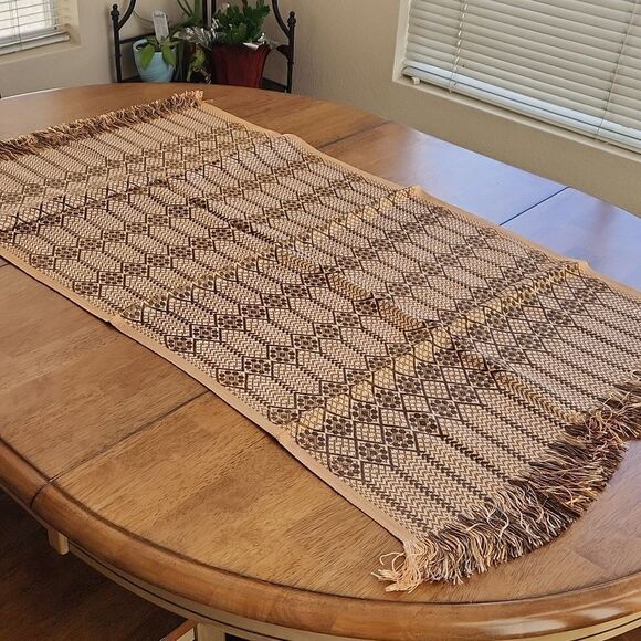 Lithuanian brown and gold woven table runner - Picture 1 of 6